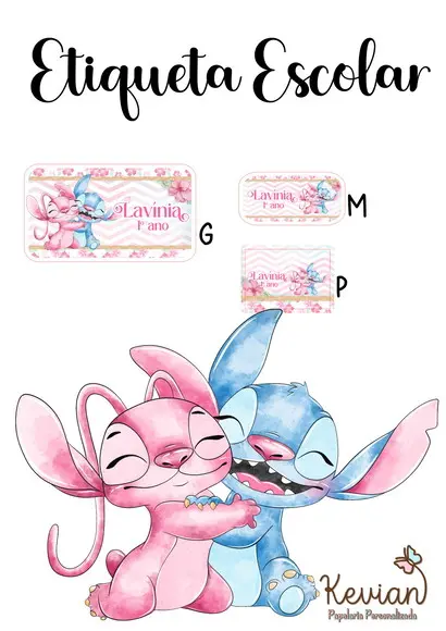 Etiqueta Escolar Stitch - Kit 2