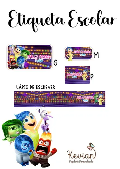 Etiqueta Escolar Divertidamente- Kit 3