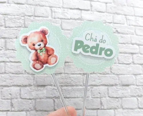 30 Topper Docinho Ursinho Verde