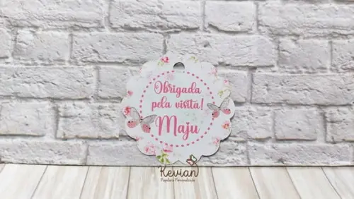 100 Tag Maternidade Jardim Borboletas 4cm
