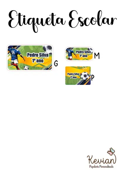 Etiqueta Escolar Futebol - Kit 2