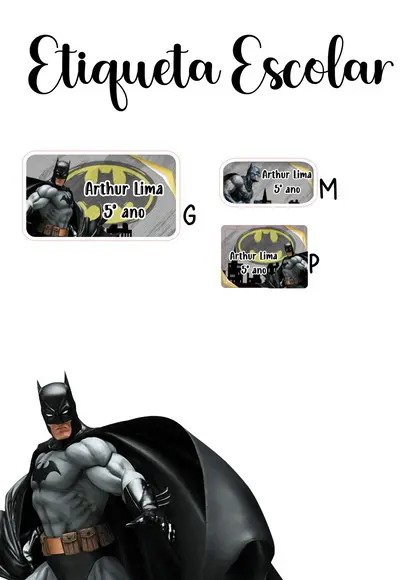Etiqueta Escolar Batman - Kit 2