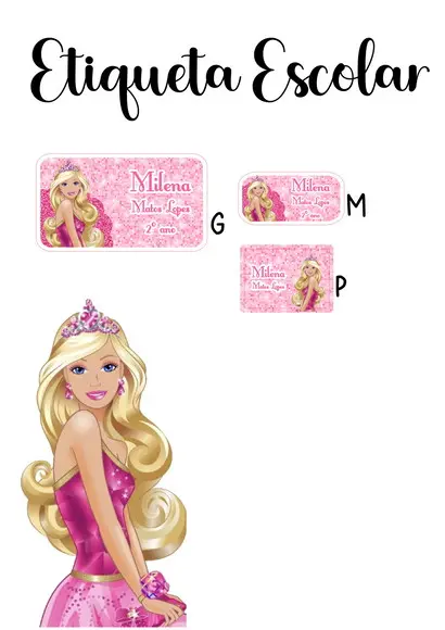 Etiqueta Escolar Barbie - Kit 1