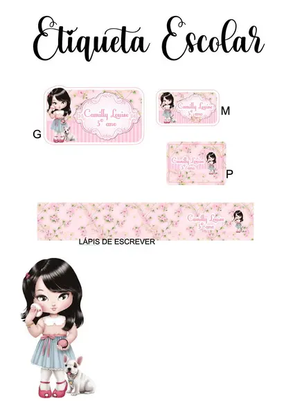 Etiqueta Escolar Jolie - Kit 3