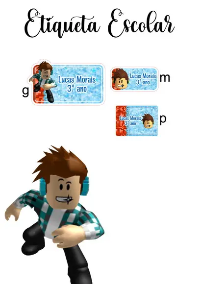 Etiqueta Escolar Roblox - Kit 2