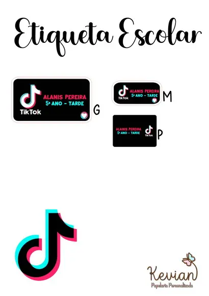 Etiqueta Escolar Tiktok - Kit 2