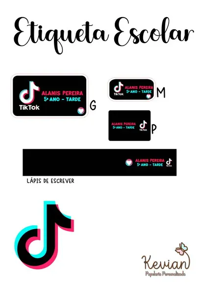Etiqueta Escolar Tiktok- Kit 3