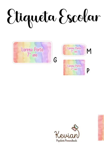 Etiqueta Escolar Aquarela - Kit 2