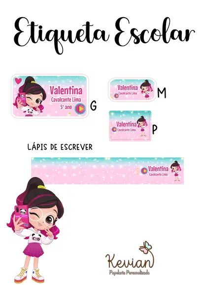 Etiqueta Escolar Luluca - Kit 3