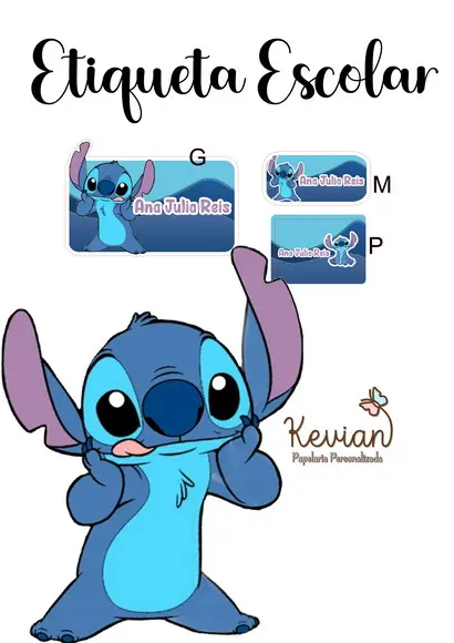 Etiqueta Escolar Stitch - Kit 2