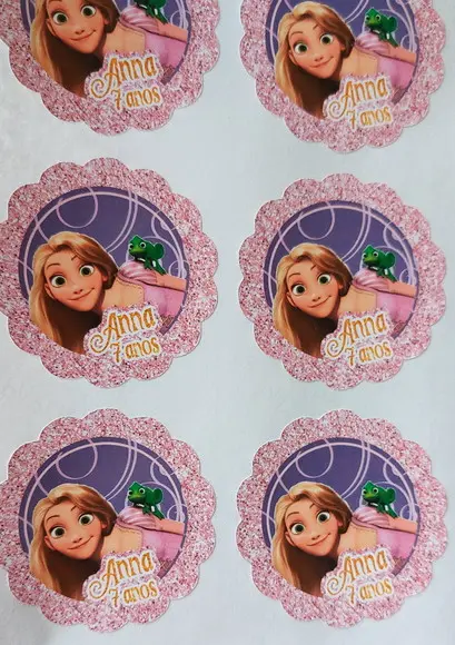 30 Adesivo Latinha Rapunzel Enrolados
