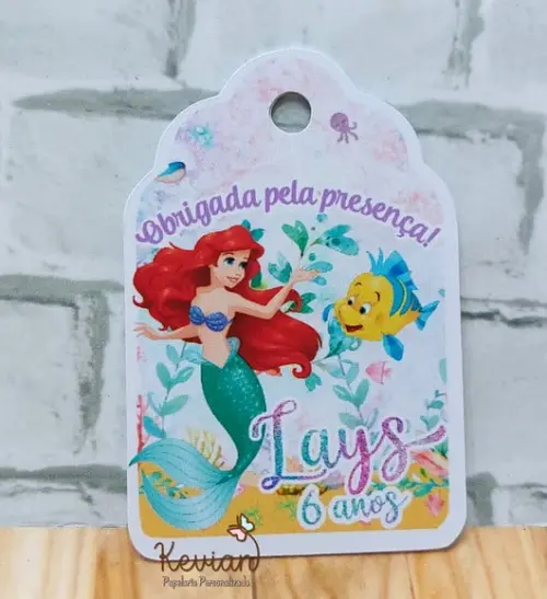 30 Tag Agradecimento Pequena Sereia