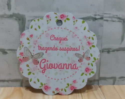 50 Tag Agradecimento Floral 4cm
