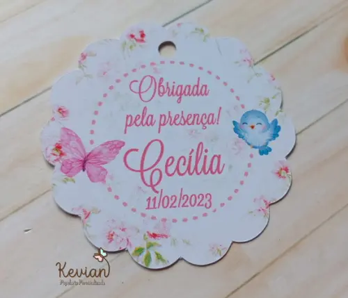 50 Tag Agradecimento Jardim 4cm