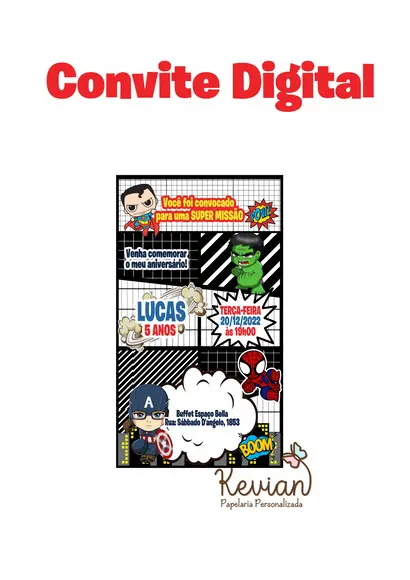 Convite Digital Heróis