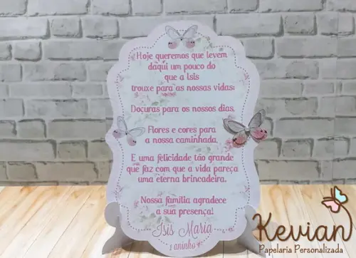 Recado de Mesa Jardim com Aplique Borboleta