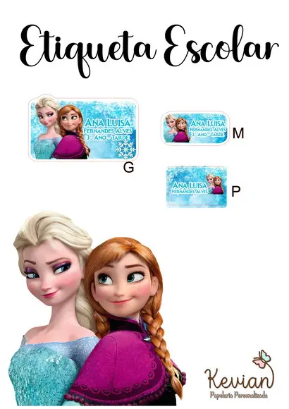 Etiqueta Escolar Frozen - Kit 2
