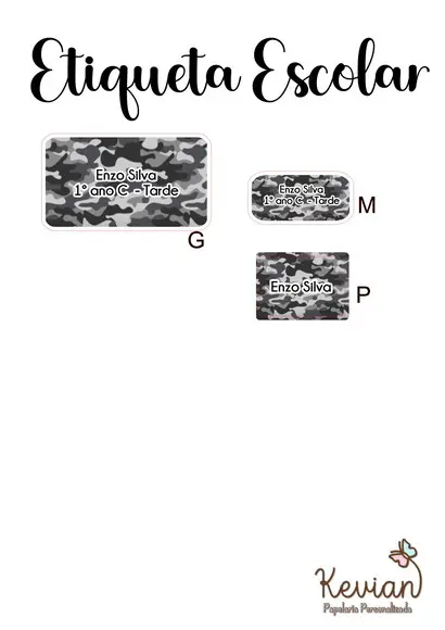 Etiqueta Escolar Exercito - Kit 1