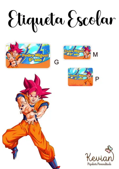 Etiqueta Escolar Dragon Ball - Kit 1