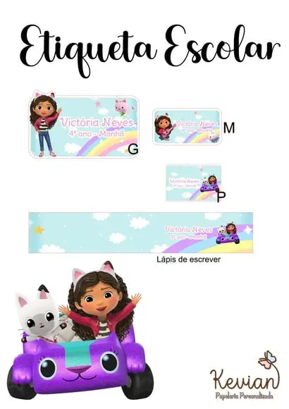 Etiqueta Escolar a Casa Mágica da Gaby - Kit 3