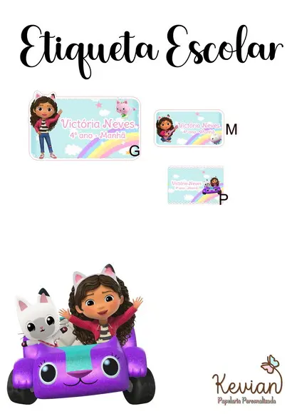 Etiqueta Escolar a Casa Mágica da Gaby - Kit 1