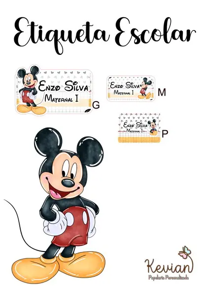 Etiqueta Escolar Mickey - Kit 1