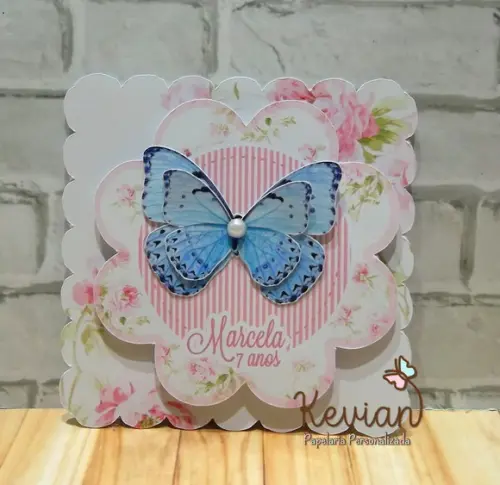 Aplique Borboleta para Caixinha Acrílica 5x5cm