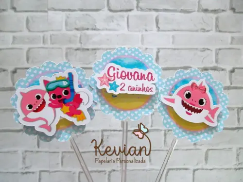 30 Topper Docinho Baby Shark
