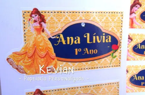 Etiqueta Escolar Princesa Bela - Kit 2
