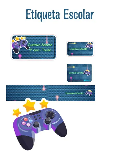 Etiqueta Escolar Games - Kit 3