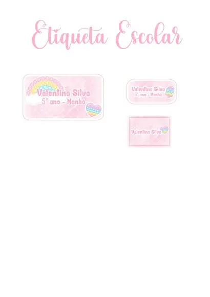 Etiqueta Escolar Pop It - Kit 2