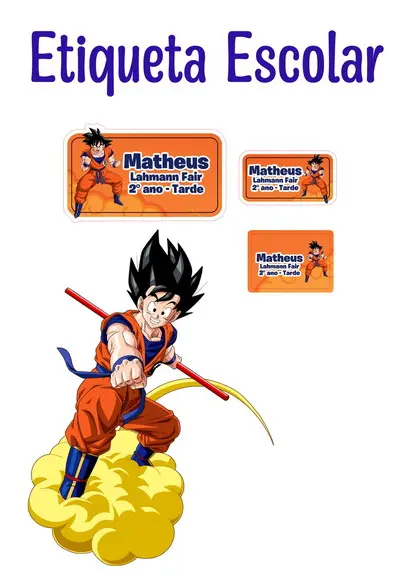 Etiqueta Escolar Dragon Ball - Kit 1