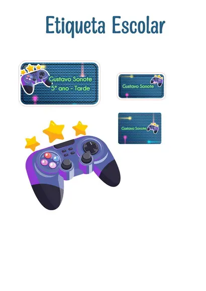 Etiqueta Escolar Game - Kit 1
