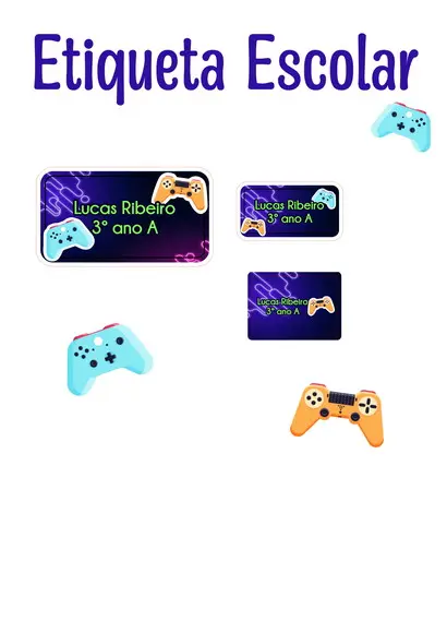 Etiqueta Escolar Game - Kit 1