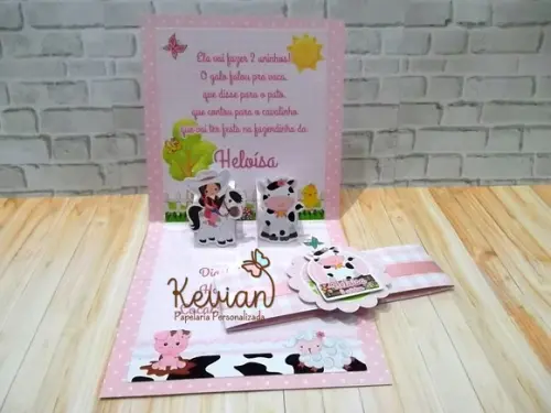 Convite Fazendinha Rosa