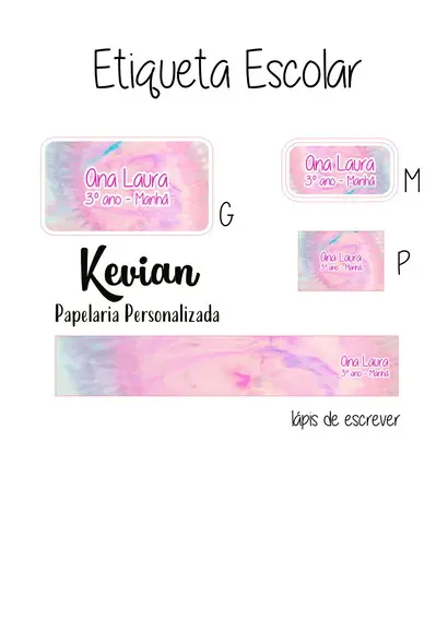 Etiqueta Escolar Tie Dye - Kit 3