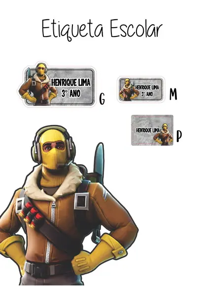 Etiqueta Escolar Fortnite - Kit 2