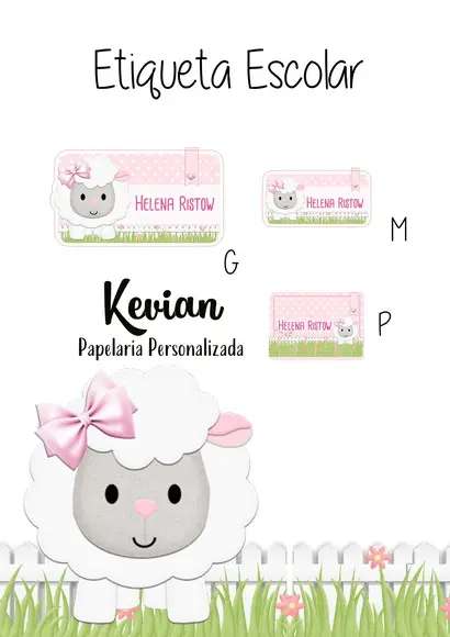 Etiqueta Escolar Ovelhinha - Kit 2