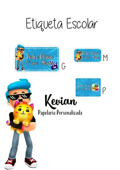 Etiqueta Escolar Pk Xd - Kit 1