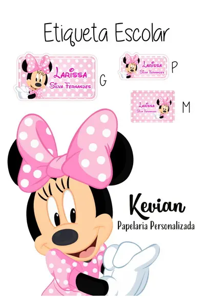 Etiqueta Escolar Minnie - Kit 1