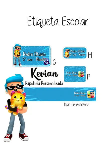 Etiqueta Escolar Pk Xd - Kit 3