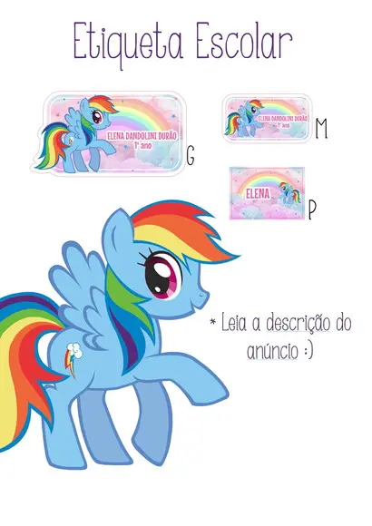 Etiqueta Escolar My Little Pony- Kit 2