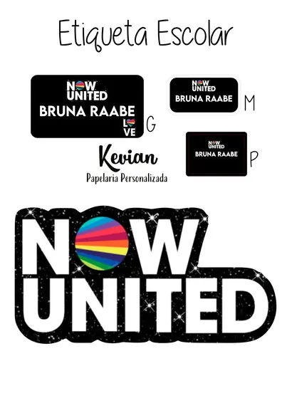 Etiqueta Escolar Now United- Kit 2