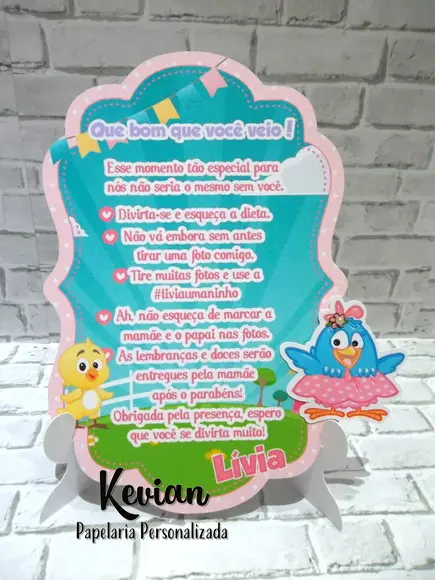 Recado de Mesa Galinha Pintadinha Candy
