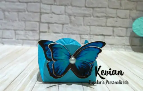 50 Forminha Docinho Borboleta Azul