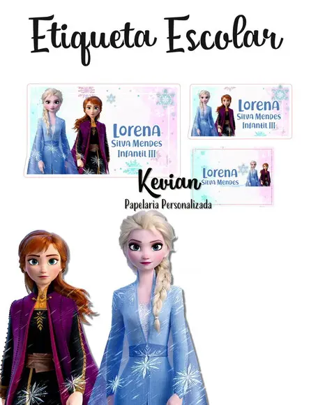 Etiqueta Escolar Frozen - Kit 1