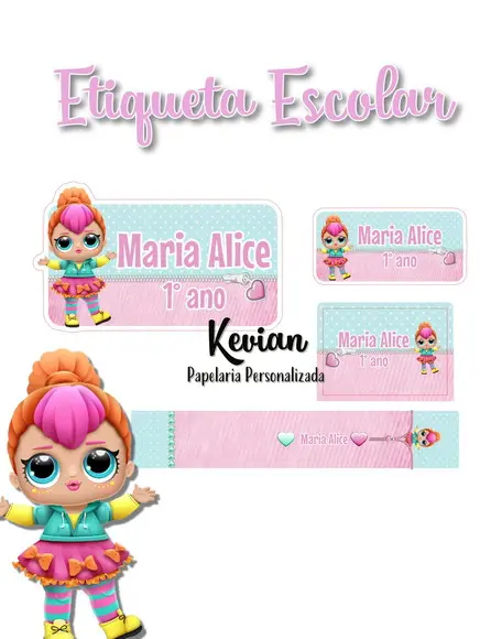 Etiqueta Escolar Lol - Kit 3