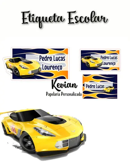 Etiqueta Escolar Hot Weels- Kit 2