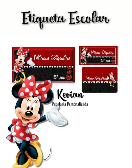 Etiqueta Escolar Minnie - Kit 2