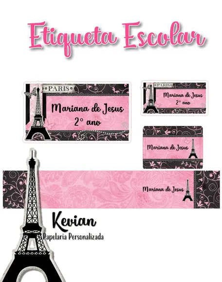 Etiqueta Escolar Paris - Kit 3
